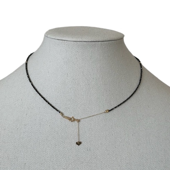 Natural Black Diamond Necklace in 18k Gold Closure - Picture 3 of 5